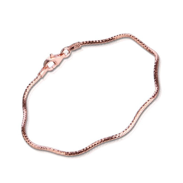 Sterling Silver Women’s Bracelet With Three Tone Wavy Design Elastic Band Minimalist Fashion Hand Jewelry