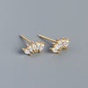 Sterling Silver Women's Earrings Light Luxury Crown Diamond Design
