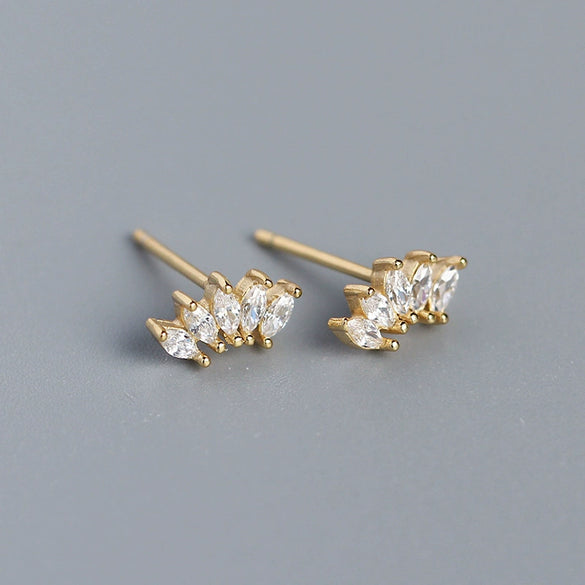 Sterling Silver Women's Earrings Light Luxury Crown Diamond Design
