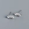Sterling Silver Women's Earrings Light Luxury Crown Diamond Design