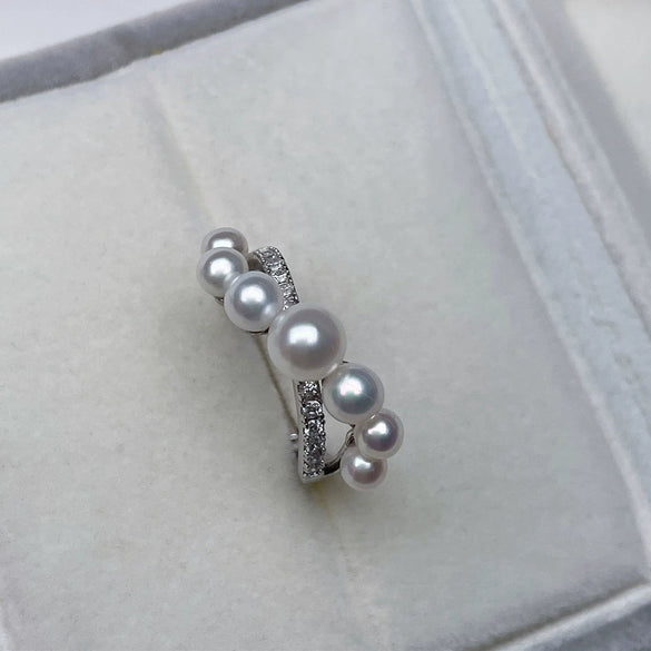 Sterling Silver Women's Freshwater Pearl Multibead Ring
