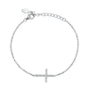 925 Sterling Silver Women's Geometric Cross Inlaid Zircon Seiko Bracelet In Ins Style