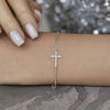 925 Sterling Silver Women's Geometric Cross Inlaid Zircon Seiko Bracelet In Ins Style