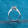 925 Sterling Silver Women's Geometric Flower Ring With Special Shape Four Prong Electroplated Design