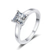 925 Sterling Silver Women's Geometric Flower Ring With Special Shape Four Prong Electroplated Design