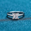 925 Sterling Silver Women's Geometric Flower Ring With Special Shape Four Prong Electroplated Design