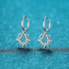 925 Sterling Silver Women's Geometric Polygon Stud Earrings With Moissanite Inlay Textured Gravel Style