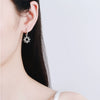 925 Sterling Silver Women's Geometric Polygon Stud Earrings With Moissanite Inlay Textured Gravel Style