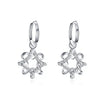 925 Sterling Silver Women's Geometric Polygon Stud Earrings With Moissanite Inlay Textured Gravel Style