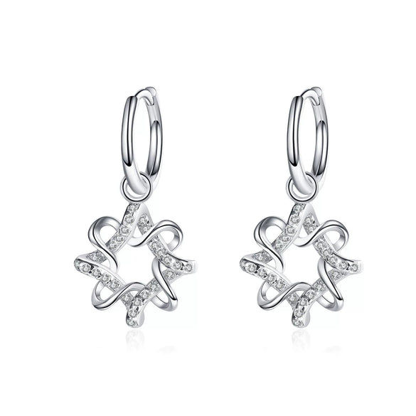 925 Sterling Silver Women's Geometric Polygon Stud Earrings With Moissanite Inlay Textured Gravel Style