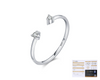 925 Sterling Silver Women's Geometric Style Stacked Open Tail Ring With Moissanite
