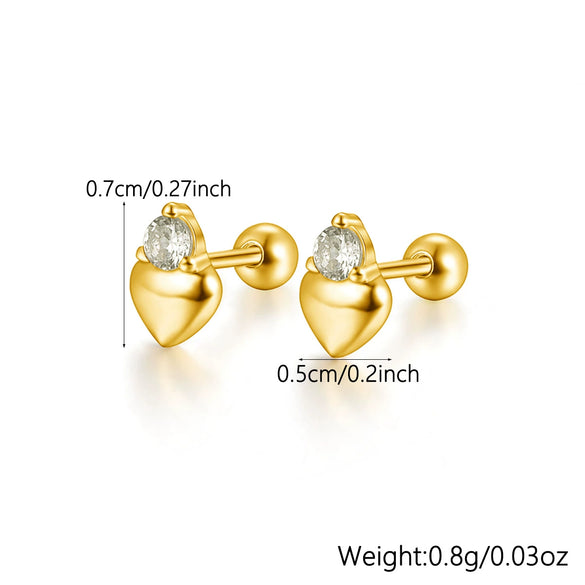 925 Sterling Silver Women's Geometric Zircon Set Earrings