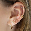 925 Sterling Silver Women's Geometric Zircon Set Earrings