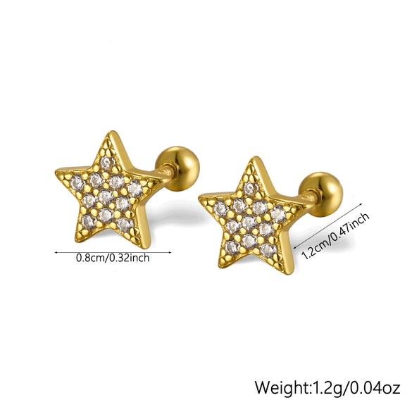 925 Sterling Silver Women's Geometric Zircon Set Earrings