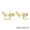 925 Sterling Silver Women's Geometric Zircon Set Earrings