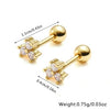 925 Sterling Silver Women's Geometric Zircon Set Earrings