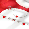 925 Sterling Silver Women's Love Oil Dripping Bow Bracelet With Stars Pattern