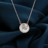 925 Sterling Silver Women’s Necklace With White Shell Fishtail Pendant Geometric Cross Chain Electroplated Collarbone Necklace