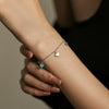 925 Sterling Silver Women's Niche Design Heart Shape Epoxy Love Bracelet