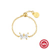 Sterling Silver Zircon Butterfly Rings Earrings Necklace