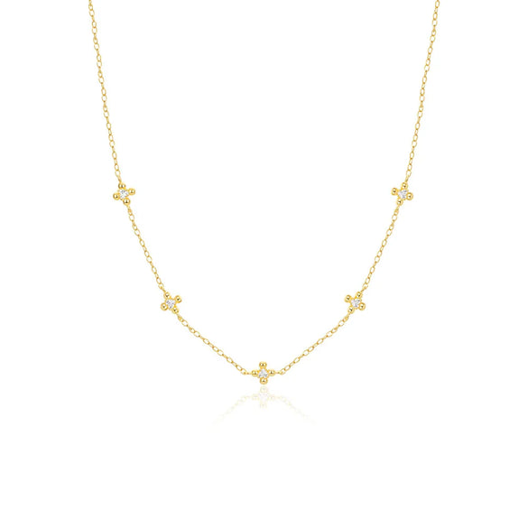 Sterling Silver Zircon Cable Chain Inlay Geometric Necklace
