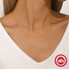 Sterling Silver Zircon Cable Chain Inlay Geometric Necklace