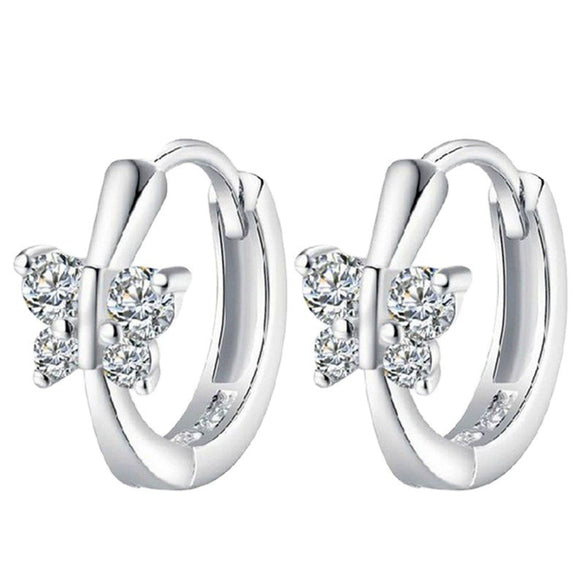 Sterling Silver Zirconia Butterfly Earrings For Women Elegant Animalinspired Fashion Jewelry