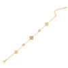 Sticky Diamond Flower Double Imitation Pearl Bracelet In Titanium Steel For Women Electroplated Jewelry