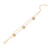 Sticky Diamond Flower Double Imitation Pearl Bracelet In Titanium Steel For Women Electroplated Jewelry