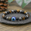 Stone Beaded Handmade Unisex Facet Gem Grey Moonlight Colorful Black Gallstone Lotus Tiger Eye Crystal Bracelet