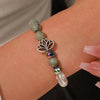 Stone Beaded Handmade Unisex Facet Gem Grey Moonlight Colorful Black Gallstone Lotus Tiger Eye Crystal Bracelet