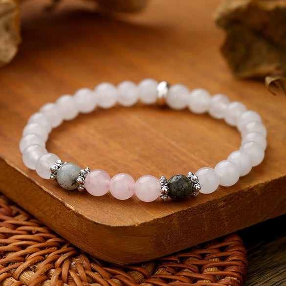 Stone Beaded Handmade Unisex Facet Gem Grey Moonlight Colorful Black Gallstone Lotus Tiger Eye Crystal Bracelet