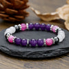 Stone Beaded Handmade Unisex Facet Gem Grey Moonlight Colorful Black Gallstone Lotus Tiger Eye Crystal Bracelet
