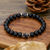 Stone Beaded Handmade Unisex Facet Gem Grey Moonlight Colorful Black Gallstone Lotus Tiger Eye Crystal Bracelet