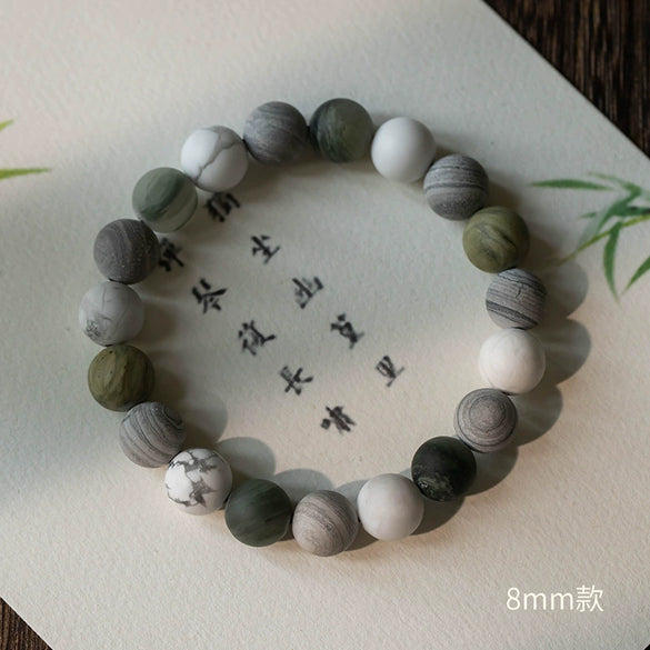 Stone Geometry Handmade Unisex Irregular Black Volcanic Stone Tiger Eye Bracelet