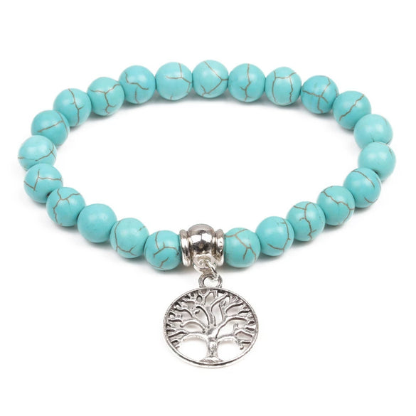 Stone Life Tree Pendant Handmade Unisex Bracelet With Animals And Zodiac Pattern