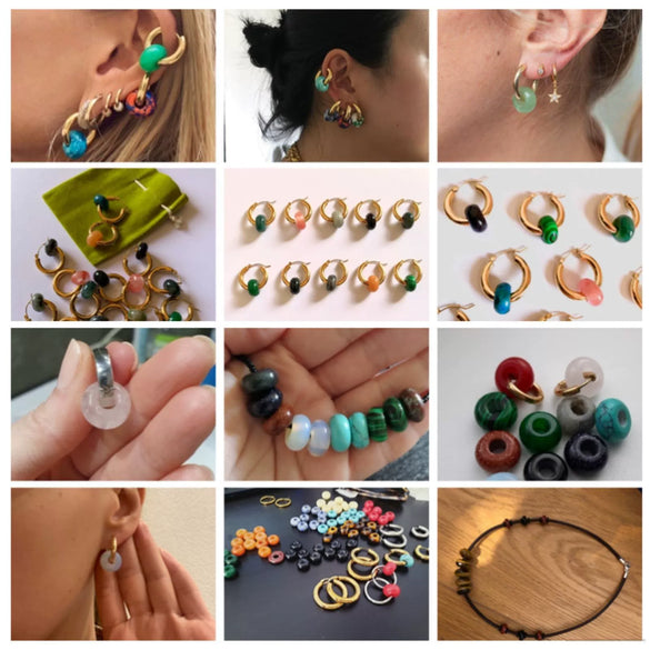 Stone Loose Beads Accessories For Diy Jewelry Abacus Big Hole Beads Handmade