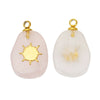 Stone Square Oval Pendant Necklace With Cross Pattern And Electroplating Treatment