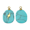 Stone Square Oval Pendant Necklace With Cross Pattern And Electroplating Treatment