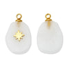 Stone Square Oval Pendant Necklace With Cross Pattern And Electroplating Treatment