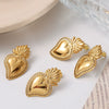 Strawberry And Peach Heart Fruit Shape Earrings Jewelry Accessories 316L Stainless Steel Electroplated For Women