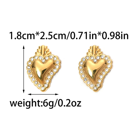 Strawberry Pattern Stainless Steel Electroplated Women's Earrings And Ring Set
