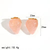 Strawberry Resin Stainless Steel Women's Geometric Earrings 18K Gold Plated Electroplated