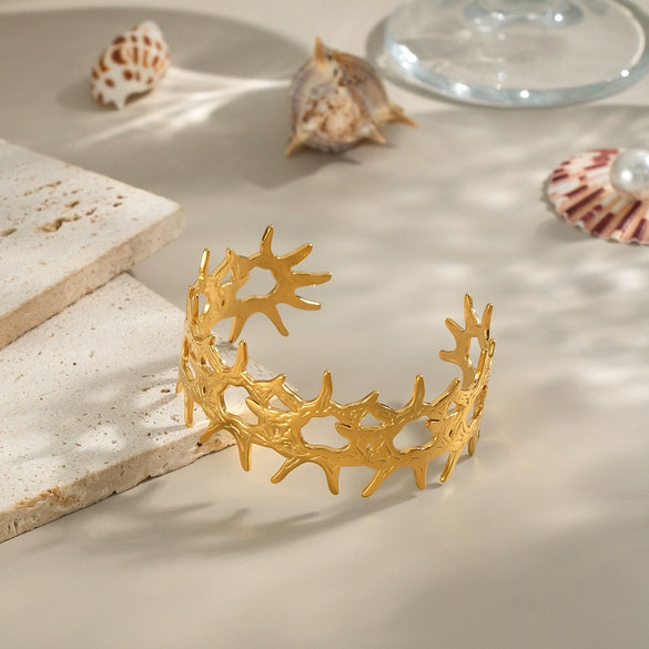 Street Geometric Glossy Gold Stainless Steel Electroplated Bracelet