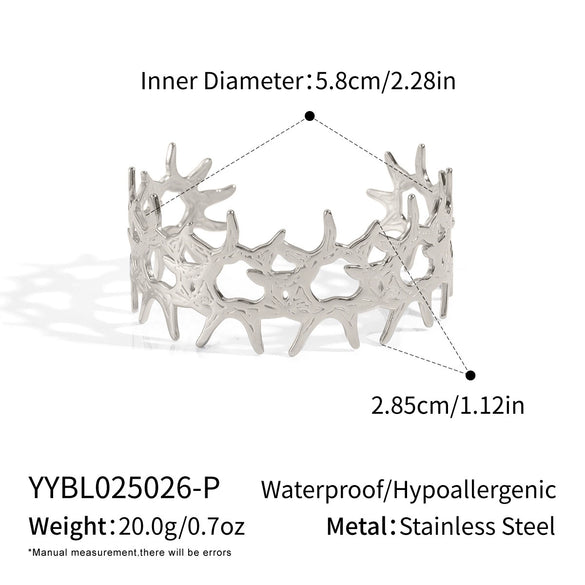 Street Geometric Glossy Gold Stainless Steel Electroplated Bracelet