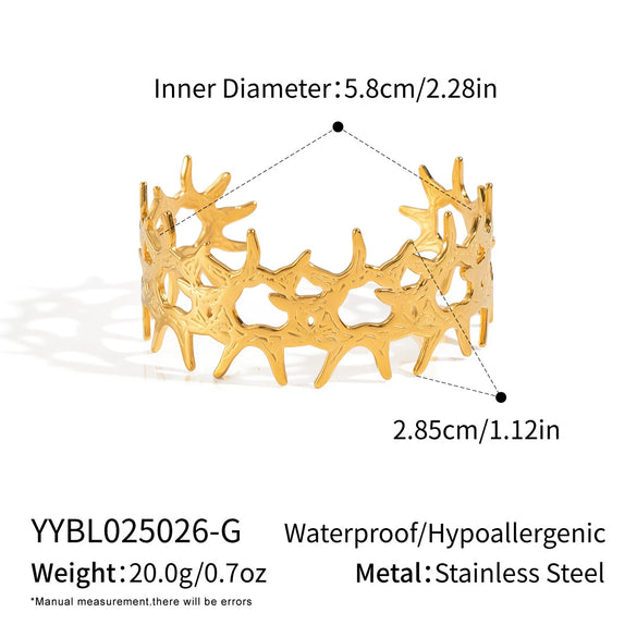 Street Geometric Glossy Gold Stainless Steel Electroplated Bracelet