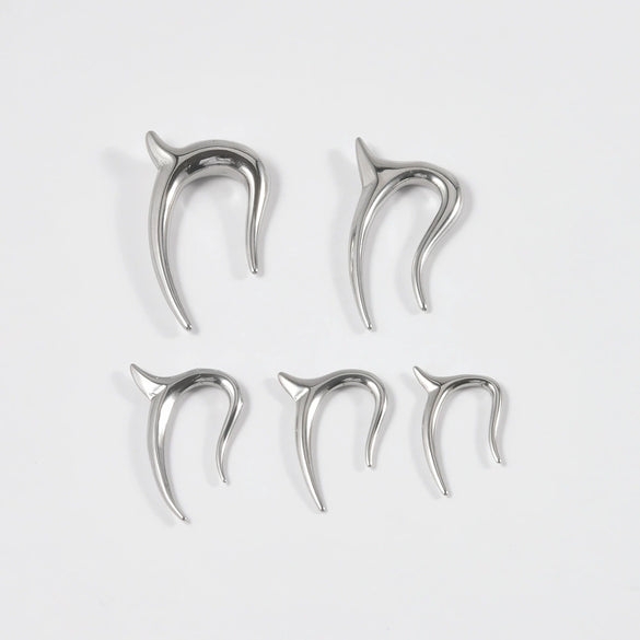 Street Style Unisex Stainless Steel Heart Shape Electroplated Earrings