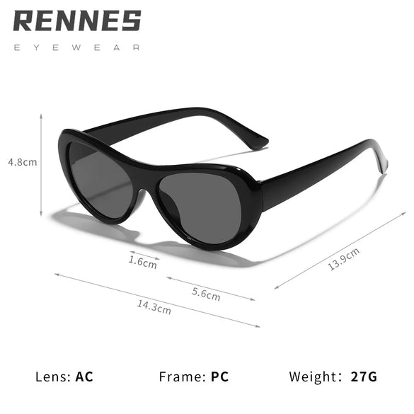 Streetwear Ac Oval Frame Ellipse Full Frame Women'S Sunglasses