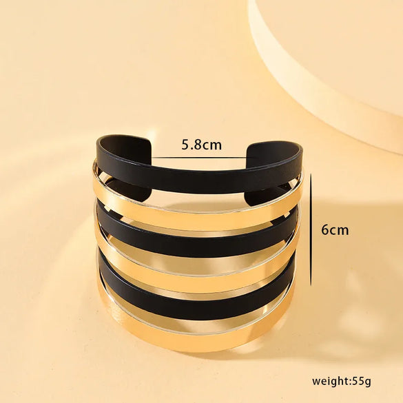 Streetwear Cool Style Geometric Customization Laser Engraving Alloy Bangles Wholesale
