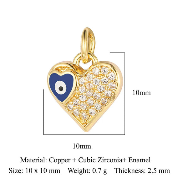 1 Piece Copper Zircon 18K Gold Plated Eye